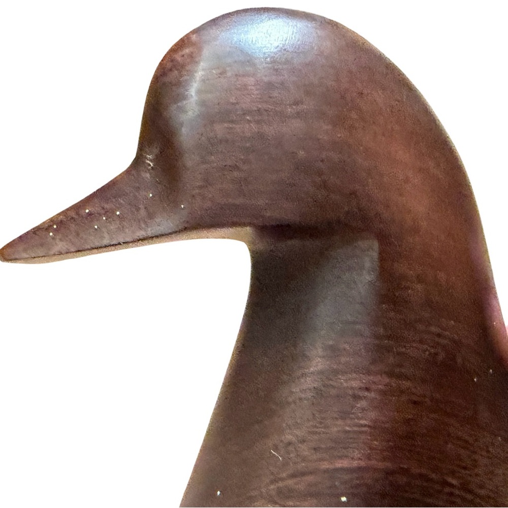 Hand Carved Dark Wood Duck Figurine Minimalist Sculpture Home Decor 8" Unbranded - Picture 6 of 6